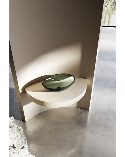 Раковина-чаша Abber Kristall 50 AT2802Vesuvian Оливковая