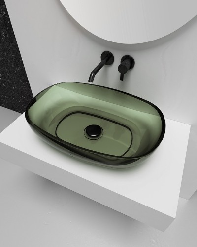 Раковина-чаша Abber Kristall 60 AT2805Vesuvian Оливковая