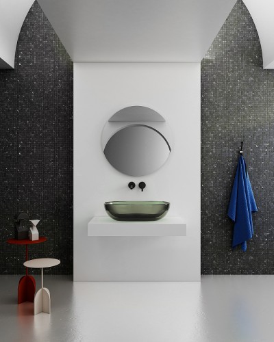 Раковина-чаша Abber Kristall 60 AT2805Vesuvian Оливковая