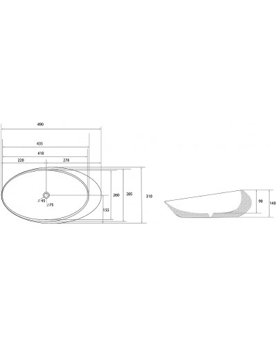 Раковина-чаша Abber Bequem 49 AC2107MW Белая матовая