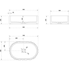 Раковина-чаша Abber Stein 56 AS2655 Белая матовая