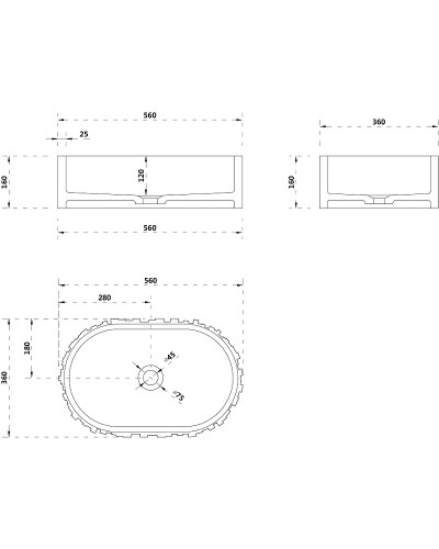 Раковина-чаша Abber Stein 56 AS2655 Белая матовая