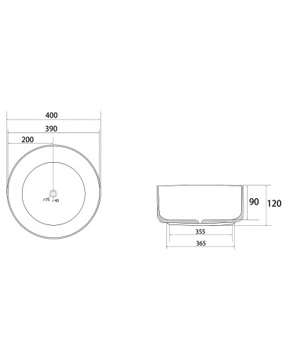 Раковина-чаша Abber Bequem 40 AC2109MW Белая матовая
