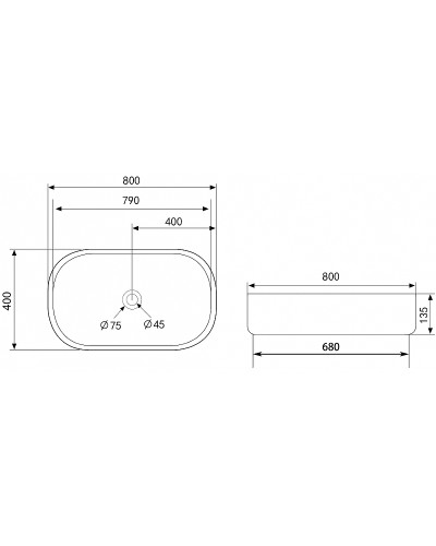 Раковина-чаша Abber Bequem 80 AC2110MW Белая матовая