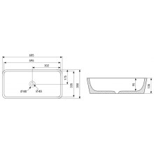 Раковина-чаша Abber Rechteck 61 AC2204MW Белая матовая