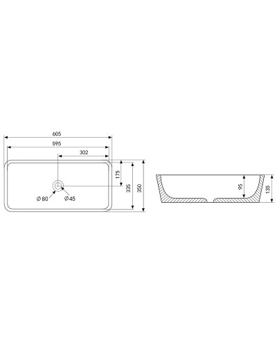 Раковина-чаша Abber Rechteck 61 AC2204MW Белая матовая