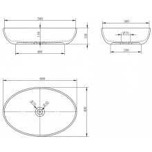 Раковина-чаша Abber Karbon 60 AK2041 Черная