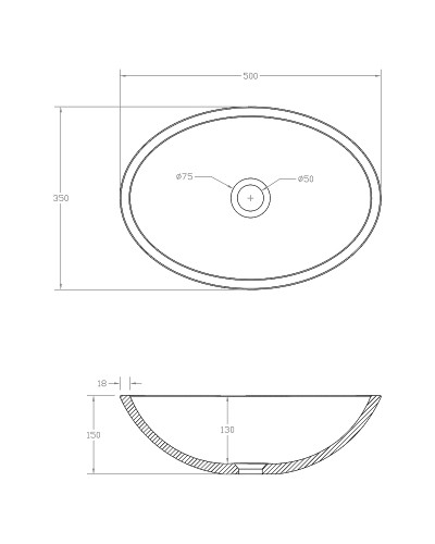 Раковина-чаша Abber Karbon 50 AK2042 Черная
