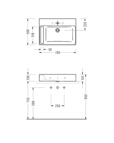 Раковина 70х50 см Serel 2027