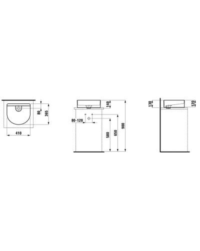 Раковина 41х36,5 см Laufen Sonar 8.1234.2.000.112.1