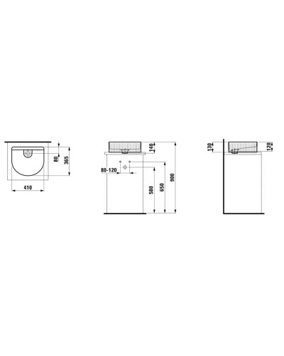 Раковина 41х36,5 см Laufen Sonar 8.1234.3.000.112.1