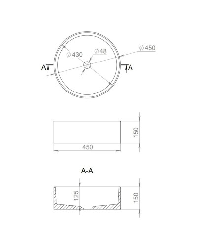 Раковина 45x45 см Salini S-Sense Armonia 202 130112M