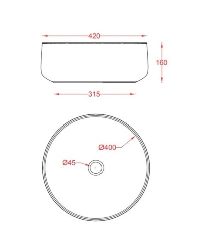 Раковина 42х42 см Artceram Cognac COL001 13 00 orange cameo