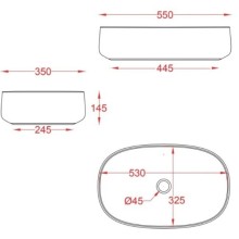 Раковина 55х35 см Artceram Cognac COL003 17 00