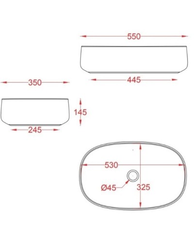 Раковина 55х35 см Artceram Cognac COL003 17 00