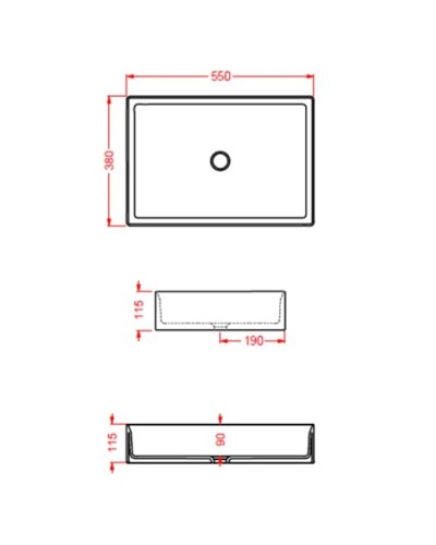 Раковина 55х38 см Artceram Scalino SCL002 13 00 arancio cammeo