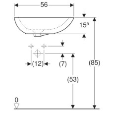 Раковина 56х40 см Geberit Citterio 500.542.01.1