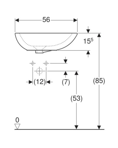 Раковина 56х40 см Geberit Citterio 500.542.01.1