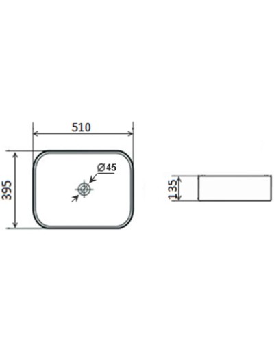 Раковина 51х39,5 см Timo Soli TK-305MW