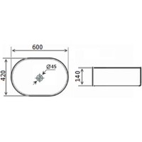Раковина 60х42 см Timo Kulo TK-405MW