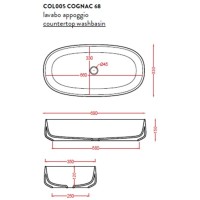 Раковина 68x35 см Artceram Cognac COL005 16 00 blue sapphire