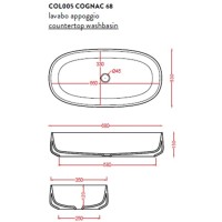 Раковина 68x35 см Artceram Cognac COL005 13 00 orange cameo