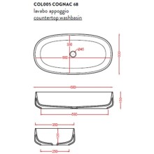 Раковина 68x35 см Artceram Cognac COL005 13 00 orange cameo