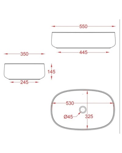 Раковина 55x35 см Artceram Cognac COL003 03 00