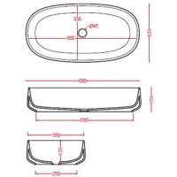 Раковина 68x35 см Artceram Cognac COL005 40 00 tortora