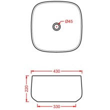 Раковина 43x43 см Artceram Cognac COL006 03 00 nero x0