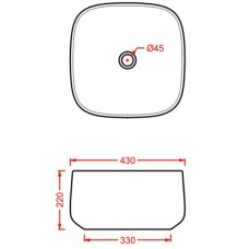 Раковина 43x43 см Artceram Cognac COL006 03 00 nero x0