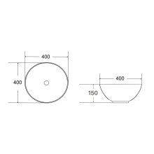 Раковина 40х40 см Bronze De Luxe 147B