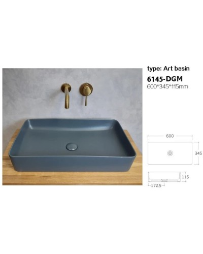 Раковина 60х34,5 см Bronze De Luxe 6145-DGM