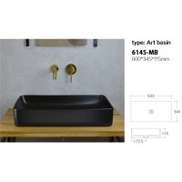 Раковина 60х34,5 см Bronze De Luxe 6145-BM
