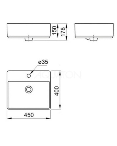 Раковина 45х40 см Акватон Geometry WQ8A37000000004