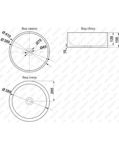 Раковина 41х41 см Jorno MLN-7078AB