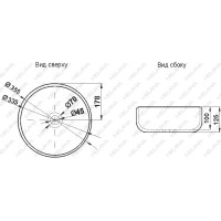 Раковина 35,5х35,5 см Jorno MLN-7078DMB