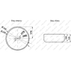 Раковина 35,5х35,5 см Jorno MLN-7078DMB