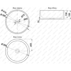 Раковина 41х41 см Jorno MLN-7078CBK-M