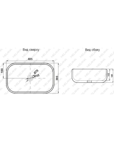 Раковина 48,5х39,5 см Jorno MLN-A419-CBK-M