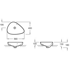 Раковина 56х40 см Jacob Delafon Nouvelle Vague EVI102-00