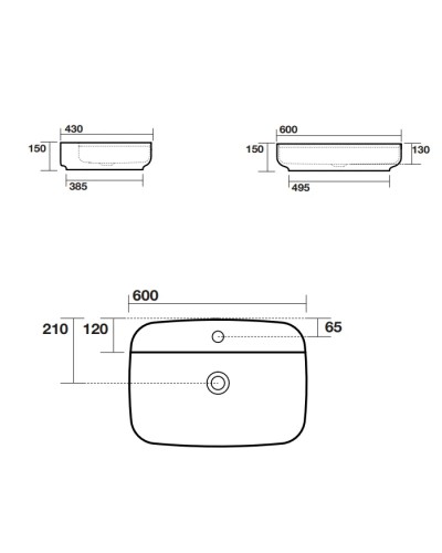 Раковина 60х43 см Kerasan Tribeca 514211x1