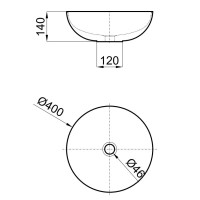 Раковина 40х40 см Noken Slender Dark Concrete N359323143