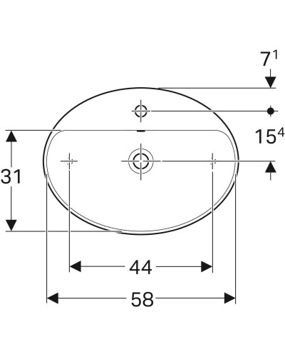Раковина 60х45 см Geberit VariForm 500.772.01.2