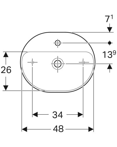 Раковина 50х40 см Geberit VariForm 500.776.01.2