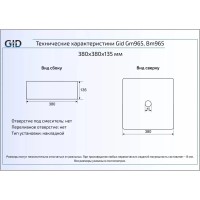 Раковина 38х38 см GID LuxeLine Bm965