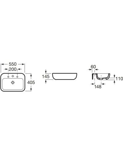Раковина 55х40,5 см Roca Khroma 327653000