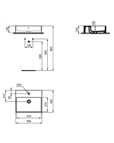 Раковина 50х42 см Ideal Standard Strada II K081601