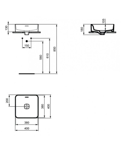 Раковина 40х40 см Ideal Standard Strada II T296301