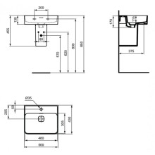 Раковина 50х43 см Ideal Standard Strada II T292801
